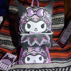 Loungefly Sanrio Kuromi Mini Backpack & Wallet NWT BAM Exclusive